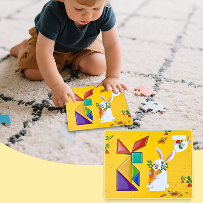 📢📢60 % de réduction !!!✨🎅Puzzle tangram magnétique de voyage pour enfants