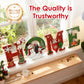 📢📢60 % de réduction !!!🎅Décoration murale en bois pour Noël avec lettres - HOME/JOY