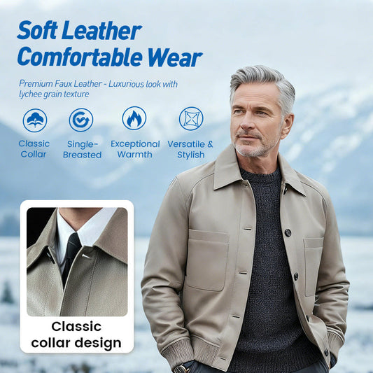 ⏰60 % DE RÉDUCTION💥💥Veste classique en simili cuir pour homme