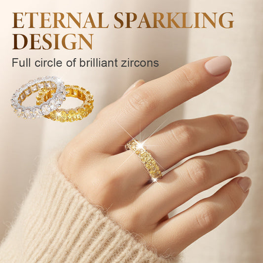 📢📢50 % de réduction !!! ✨Bague de mode en zircon scintillant plein cercle