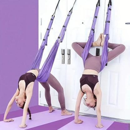 📢📢70 % DE RÉDUCTION !!🎅 Corde de Yoga Aérienne ZenFlex pour Soulager les Maux de Dos ! 💜 Étirements Ciblés + Portable + Récupération Rapide