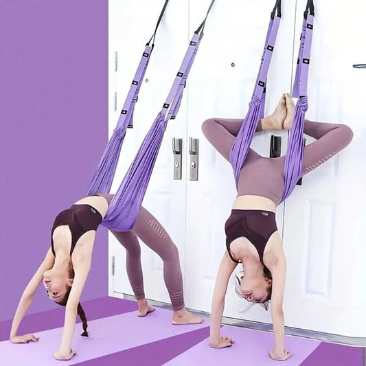 📢📢70 % DE RÉDUCTION !!🎅 Corde de Yoga Aérienne ZenFlex pour Soulager les Maux de Dos ! 💜 Étirements Ciblés + Portable + Récupération Rapide