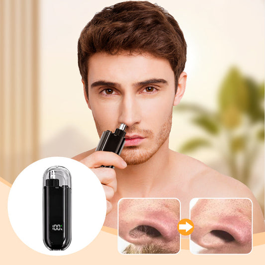 📢📢50 % de réduction !!! 🎅Tondeuse à poils de nez électrique multifonction universelle avec affichage numérique