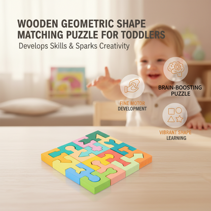 Puzzle géométrique en bois pour les tout-petits