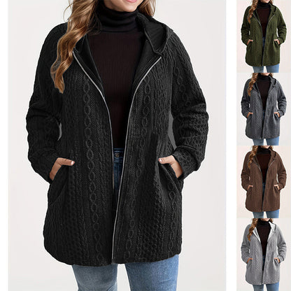 Relaxed Fit Hooded Jacket with Textured Weave