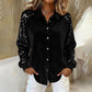 📢📢70% de réduction ! ⏰Chemise à manches longues boutonnée et à paillettes pour femme