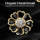Boutons de manchette et broche florale chic ornés de strass
