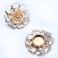 Boutons de manchette et broche florale chic ornés de strass