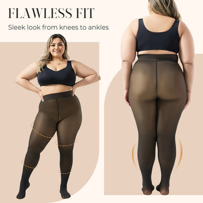 Collants chauds et extensibles pour femmes, doublés thermiquement