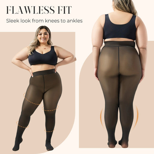 Collants chauds et extensibles pour femmes, doublés thermiquement
