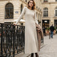 📢📢60 % de réduction ! ✨ Pièce Parfaite pour l‘Hiver : Robe Pull Midi - Confort Cable-Knit pour Tous les Jours