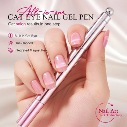 📢📢60 % de réduction !! ⏰ Stylo Gel « Œil de Chat » Tout-en-Un - Effet Professionnel à la Maison 💅