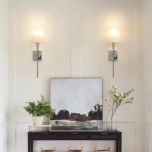📢📢60 % de réduction !! ⏰ Lumière Douce & Accueil Chaleureux - Applique Murale Classique en Toile de Lin - Éclairage d‘Ambiance Apaisant
