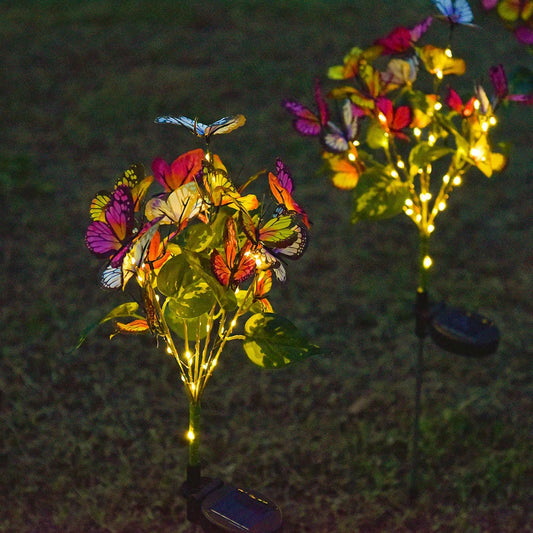 🦋Lumières solaires extérieures en forme de papillon💐