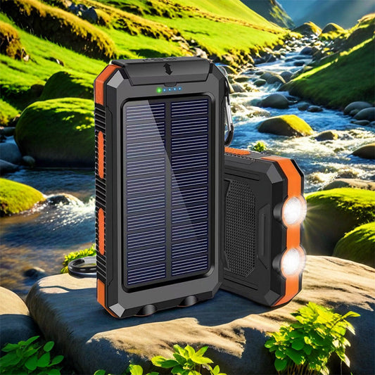 📢📢60 % de réduction !! ⏰Batterie externe solaire 10000mAh, chargeur solaire avec double lampe LED, batterie externe pour voyage, camping #TOP PICKS