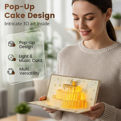 📢📢60%  OFF !! ⏰3D Pop-Up Musical Birthday Card with Money Holder