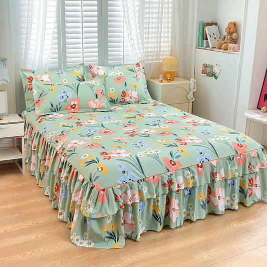 📢📢70 % de réduction !! ⏰Ensemble de jupe de lit à volants 3 pièces🛏️