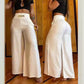 📢📢60 % de réduction !! ⏰Pantalon taille haute à jambes larges pour femme avec ceinture décorative