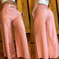 📢📢60 % de réduction !! ⏰Pantalon taille haute à jambes larges pour femme avec ceinture décorative