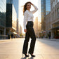 Versatile High-Waist Faux Leather Pants