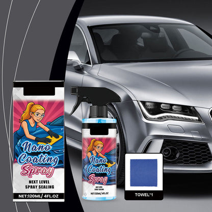 📢📢Achetez 5 obtenez 5 gratuits ⏰ Spray Polish pour Voiture + Serviette Microfibre - Redonne de l'Éclat en 5 Minutes sans Rayures 🧼⚡