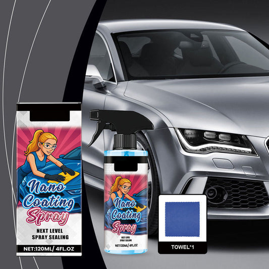📢📢Achetez 5 obtenez 5 gratuits ⏰ Spray Polish pour Voiture + Serviette Microfibre - Redonne de l'Éclat en 5 Minutes sans Rayures 🧼⚡