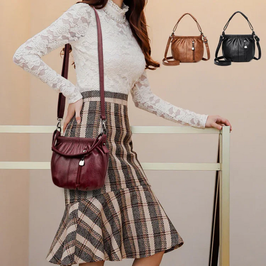 📢📢60 % de réduction !! ⏰ Sac à main cube en cuir souple plissé – Minimaliste, élégant & facile d’entretien 💎👜