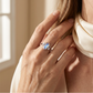 📢📢50 % de réduction !! ⏰ Bague géométrique ovale en pierre de lune avec accents de zirconia – Mystique, étincelante et élégance intemporelle ! 🌙✨