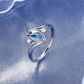 📢📢50 % de réduction !! ⏰ Bague géométrique ovale en pierre de lune avec accents de zirconia – Mystique, étincelante et élégance intemporelle ! 🌙✨