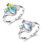 📢📢50 % de réduction !! ⏰ Bague géométrique ovale en pierre de lune avec accents de zirconia – Mystique, étincelante et élégance intemporelle ! 🌙✨