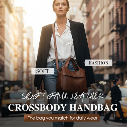 📢📢50 % de réduction !! ⏰ Sac à Bandoulière Femme en Simili-Cuir Souple – Léger, Multi-Compartiments & Tendance pour Tous les Jours ✨
