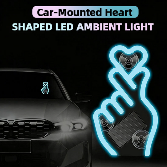📢📢50 % de réduction !! ⏰Lampe LED solaire pour voiture en forme de geste cœur