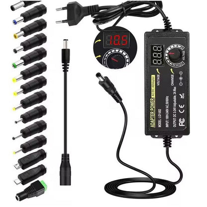 📢📢40% DE RÉDUCTION !! ⏰ Adaptateur secteur universel réglable 3V–24V/3A – Écran numérique, protection intelligente & compatible avec routeurs, LED, caméras