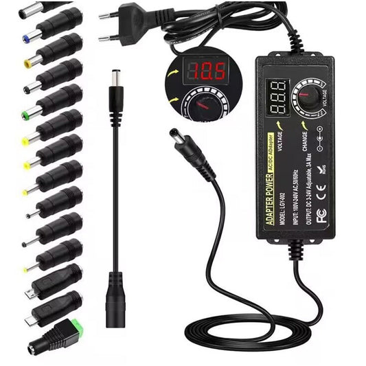 📢📢40% DE RÉDUCTION !! ⏰ Adaptateur secteur universel réglable 3V–24V/3A – Écran numérique, protection intelligente & compatible avec routeurs, LED, caméras