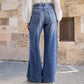 📢📢60 % de réduction !! ⏰Jean vintage taille haute à jambes larges pour femme
