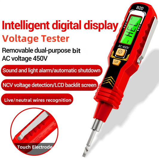📢📢50 % de réduction !!⏰ Testeur de Tension Sans Contact – Détection AC 12-1000V, Écran LCD avec Rétro-Éclairage & Indication par Bip et Lumière 🛡️