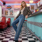🎉50% DE RÉDUCTION✨Jean Large à Jambes Larges pour Femme avec Strass👖Élégance, Confort & Silhouette Allongée🔥