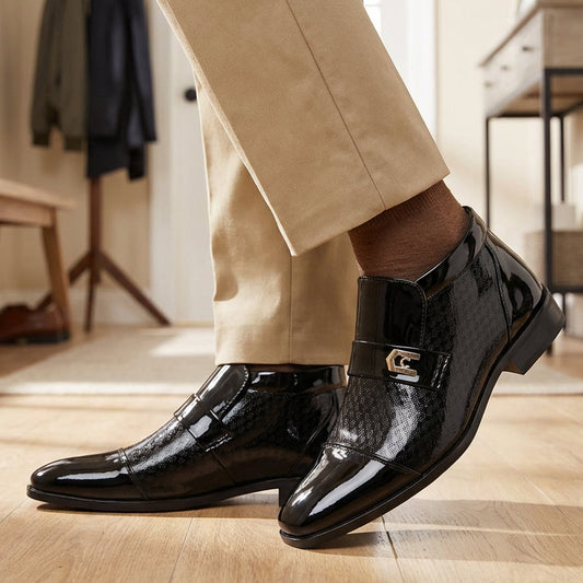 📢📢60 % de réduction !! ⏰Chaussures élégantes en cuir PU brillant pour homme