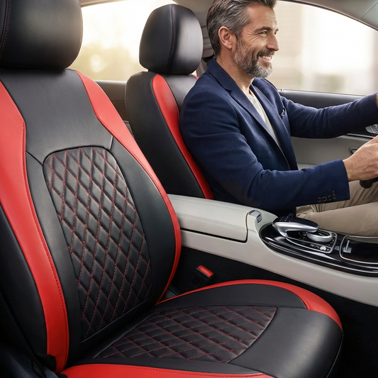 📢📢40% DE RÉDUCTION !! ⏰ Ensemble de 9 housses de siège auto en cuir – Ajustement universel, durables & faciles d'entretien – Parfaites pour le confort & la protection en voiture 🚗