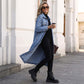 📢📢60 % de réduction !!⏰LIVRAISON GRATUITE⏰Manteau long en denim boutonné pour femme