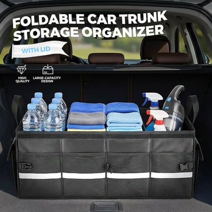 📢📢50 % de réduction !! ⏰Organisateur de rangement pliable pour coffre de voiture avec couvercle