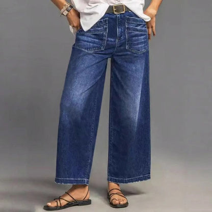📢📢50 % de réduction !! ⏰Jean décontracté à taille haute et jambes larges pour femmes
