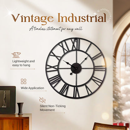 📢📢50 % de réduction !! ⏰Horloge murale industrielle vintage silencieuse sans tic-tac