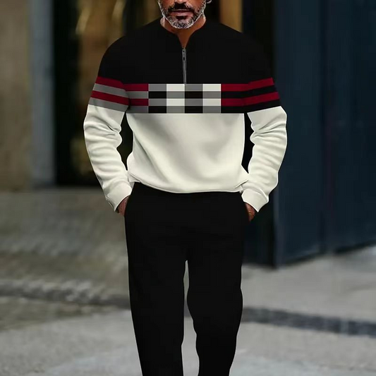 📢📢60 % DE RÉDUCTION !! ⏰Ensemble pour homme avec imprimé graphique, pull et pantalon