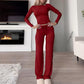 👚 50% DE RÉDUCTION! 💃 Ensemble Deux Pièces Décontracté pour Femme – Haut & Pantalon Large, Look Tendance & Confortable au Quotidien 🌸