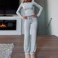 👚 50% DE RÉDUCTION! 💃 Ensemble Deux Pièces Décontracté pour Femme – Haut & Pantalon Large, Look Tendance & Confortable au Quotidien 🌸