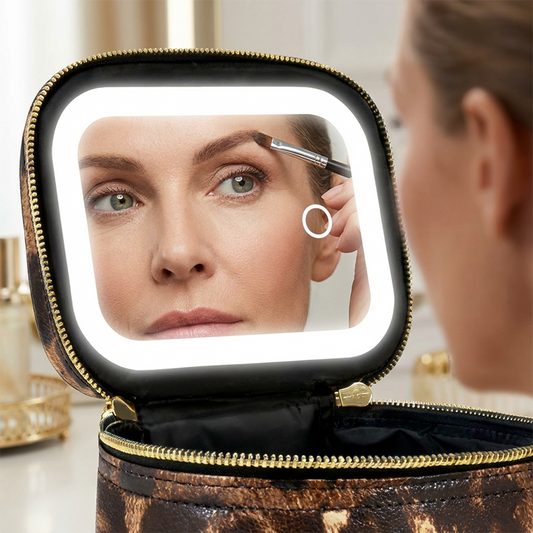 📢📢60% DE RÉDUCTION !! ⏰Trousse de maquillage de voyage avec miroir éclairé par LED