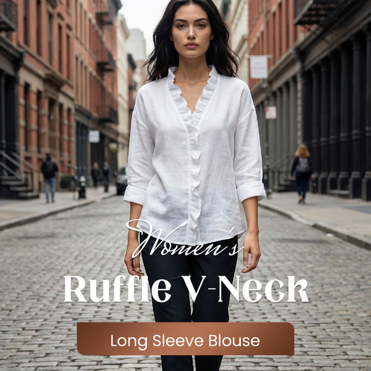 💎 50% DE RÉDUCTION ! 💎 Blouse à Col en V à Volants – Coupe Ample, Tissu Respirant & Élégance Romantique au Quotidien 🌸👚