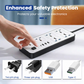 🔌 50% DE RÉDUCTION ! ⚡ Multiprise avec Longue Rallonge – PP & Cuivre – USB & Protection Surtension for Bureau & Maison