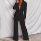 Ensemble élégant pour femme composé d'un blazer et d'un pantalon à jambes larges